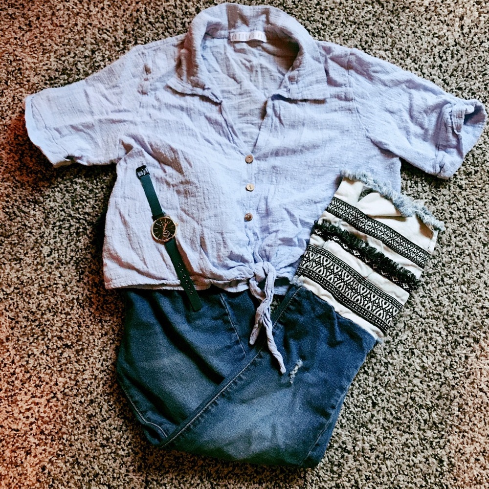 Embroidered Ankle Denim Jeans